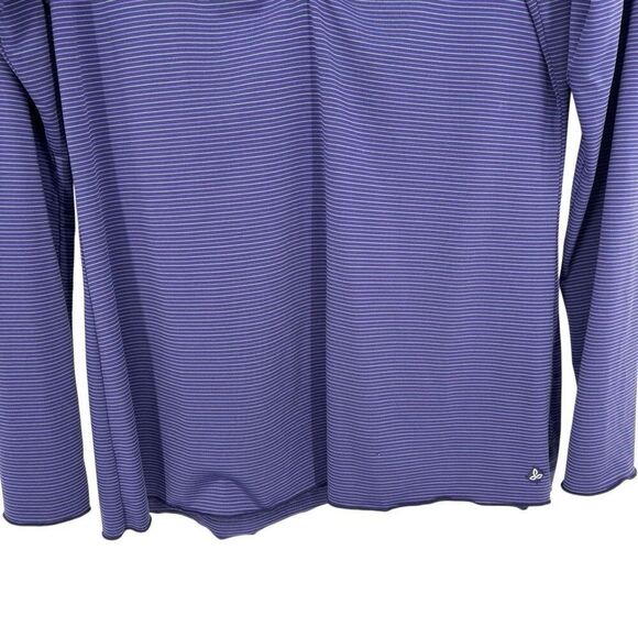 prAna Striped Perry Long Sleeve Hooded Pullover Top Purple Size Medium - Picture 5 of 7